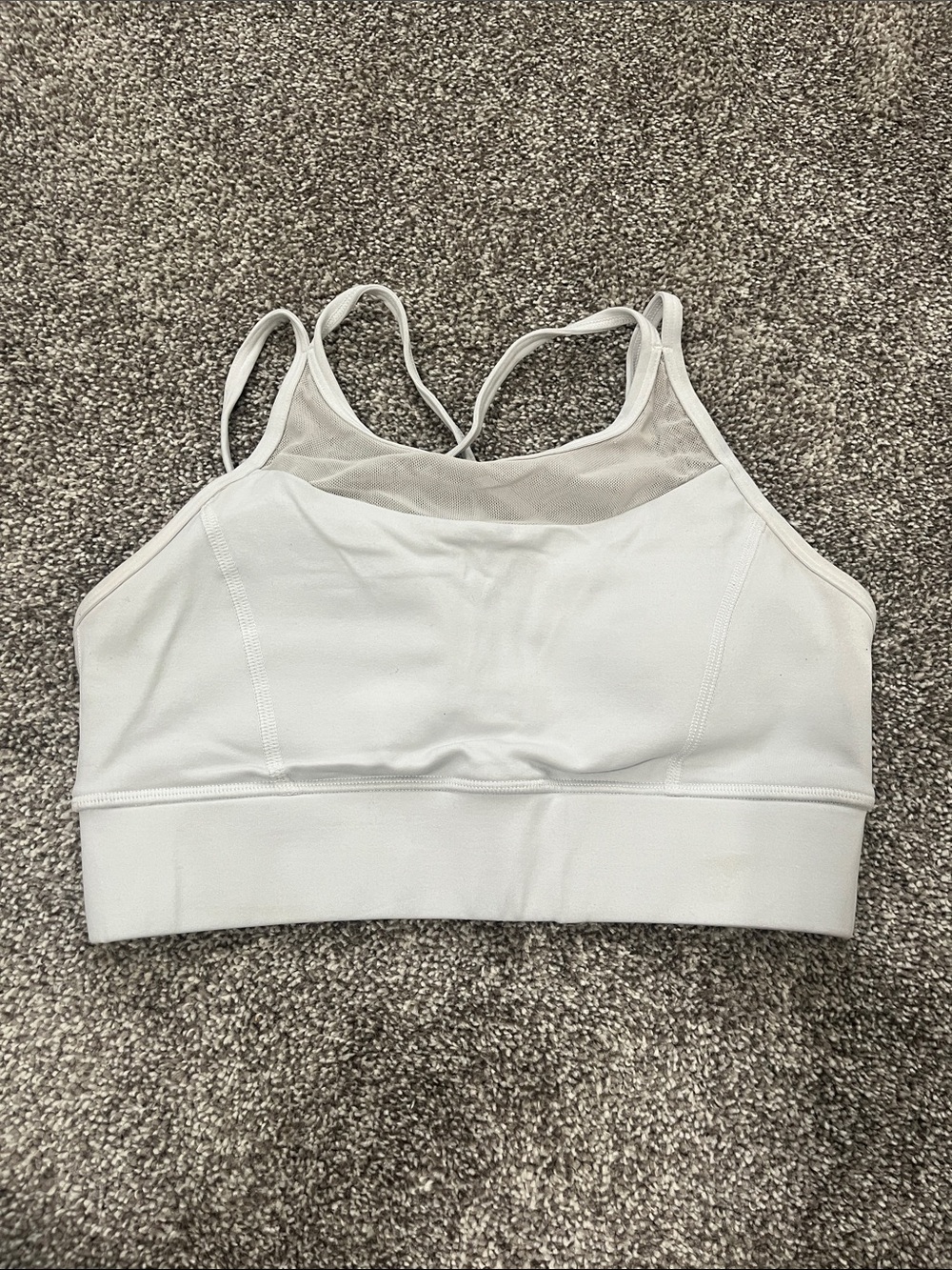 Weylyn Women’s White Mesh-Detail Sports Bra - Small